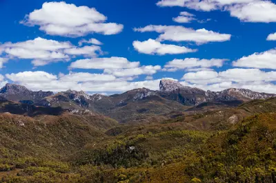 View toward Frenchmans Cap from Donaghys Hill in Franklin-Gordon Wild Rivers National Park, Tasmania.
