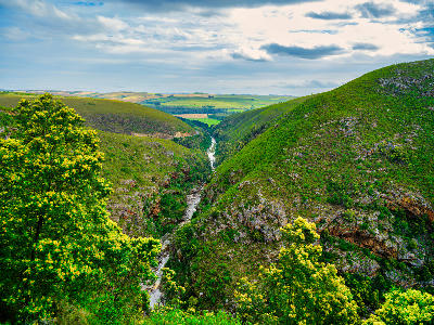 The Tradouw River flowing through a gorge near Suurbraak in the Langeberg Mountains of the Western Cape, South Africa.