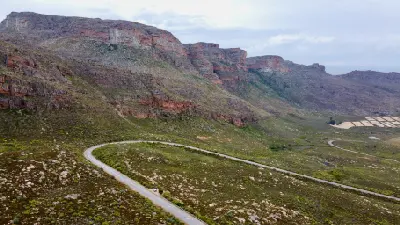 Mountain road crossing Uitkyk Pass in the central Cederberg wilderness area.