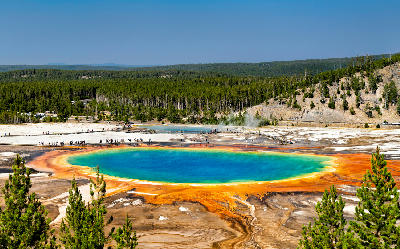 Grand Prismatic Spring elevated view Yellowstone