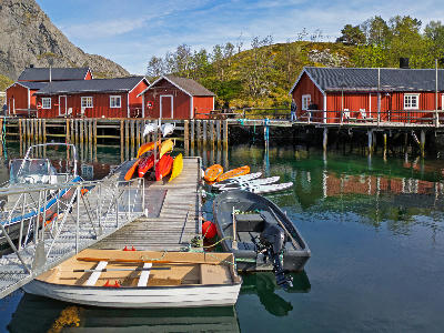 Nusfjord fishing village on Flakstadøya, Lofoten Islands, Norway