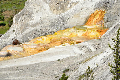 Mound Spring Mammoth Hot Springs Yellowstone Lower Terraces travertine mound geothermal feature Wyoming USA