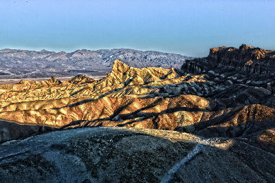 Zabriskie Point badlands ridges sunrise Death Valley California