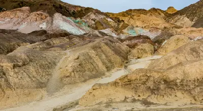 Artists Palette trail badlands Death Valley Black Mountains California