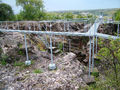 Walkways above the Sterkfontein fossil excavation site in the Cradle of Humankind, Gauteng, South Africa.