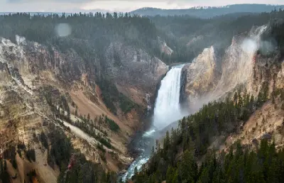 Lower Falls of the Yellowstone River from Artist Point in the Grand Canyon of the Yellowstone