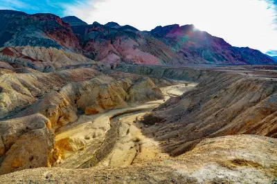 Artists Palette sunrise wash Death Valley Black Mountains California