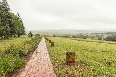 The Long Walk to Freedom pathway at the Nelson Mandela Capture Site near Howick, with commemorative plaques marking key events in Nelson Mandela’s life.