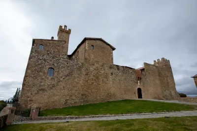 Castello Banfi medieval castle near Montalcino in Tuscany, Italy.