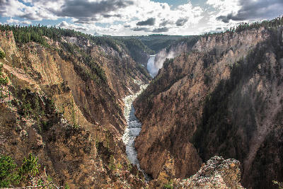 Grand Canyon of the Yellowstone with Lower Falls, Yellowstone National Park, Wyoming.