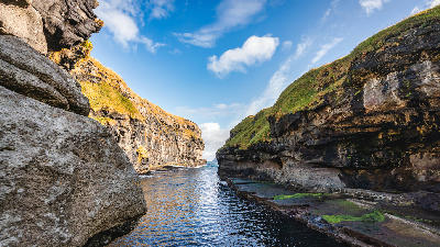 Gjógv natural harbor, Faroe Islands