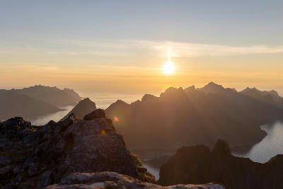 Grytetippen Senja Norway mountain ridge view over fjords and coastal peaks
