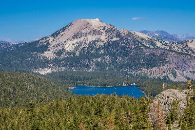 duck pass trail mammoth lakes eastern sierra nevada california alpine basin elevated view forest mountains lake